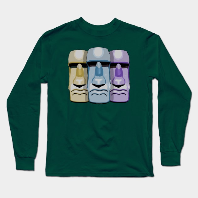 Easter Island Pop tee Long Sleeve T-Shirt by FanboyMuseum